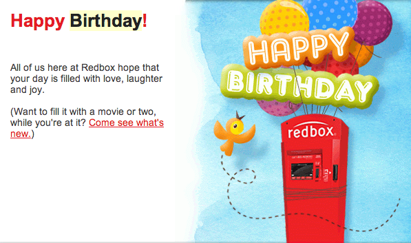 Happy Birthday from Redbox